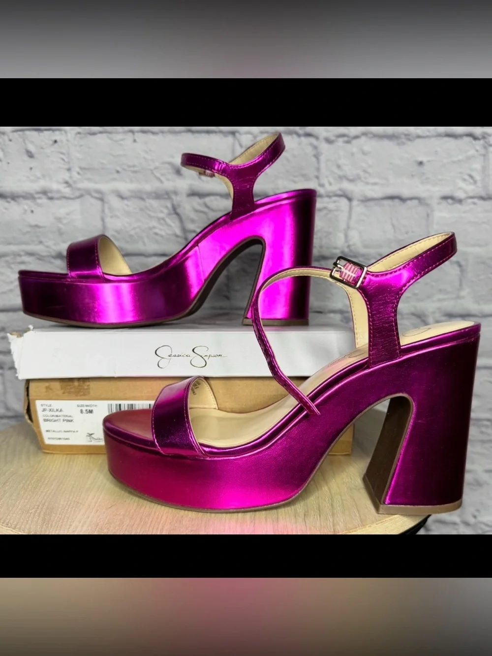 Jessica Simpson pink platform block heels NEW w box 8.5M